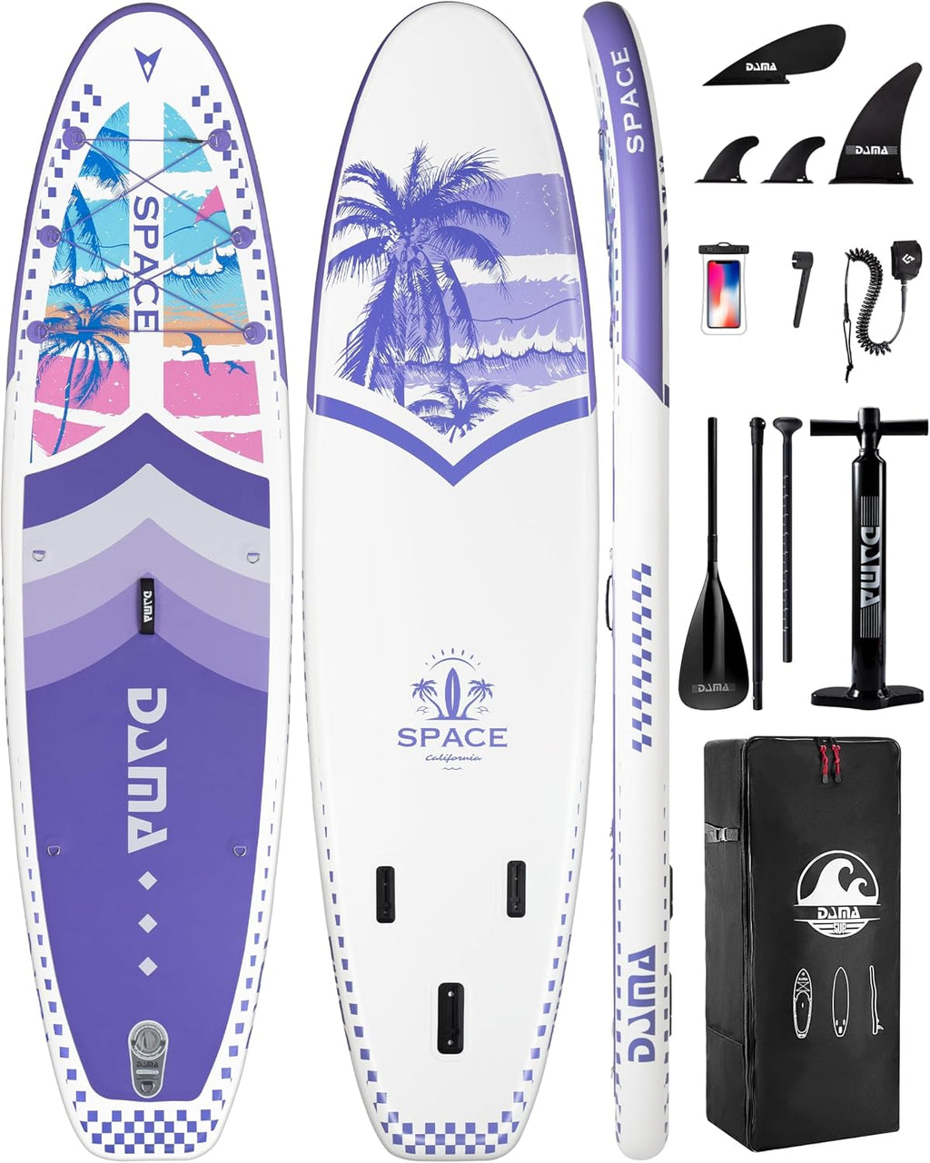 DAMA 11'*34'*6' Inflatable Paddle Board, Paddle Boards for Adults,Sup,Lightweight and Durable, Easy to Inflate, Versatile in Style, Fully Functional, Equipped w/High Grade Accessories.
