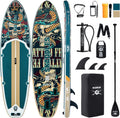 10'6'' Inflatable Stand Up Paddle Board (SUP) for Adults and Youth with Non-Slip Deck – Complete Accessories Kit, for Fishing, Yoga, Fitness & Family Fun