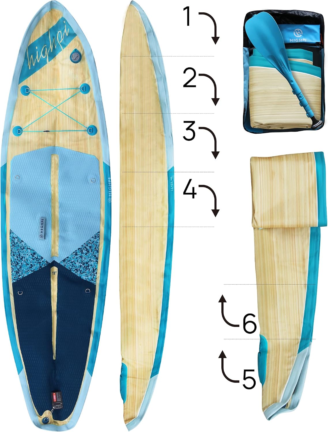 Inflatable Stand Up Paddle Board for Youth and Adults – Wide Sup with Premium Accessories, Blow Up Paddleboard for Surfing, Fishing, Yoga & More