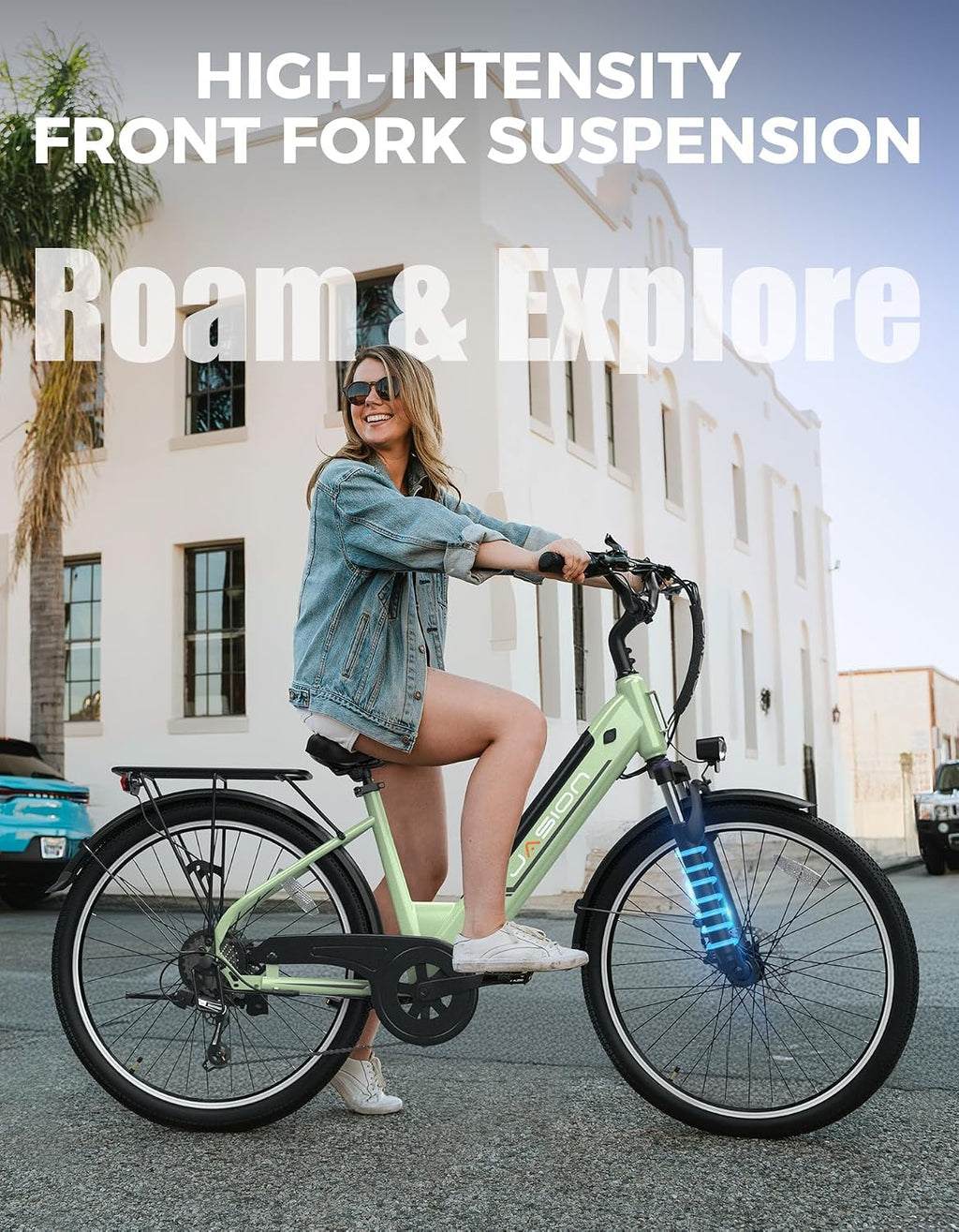 Jasion Roamer/ST/Pro Electric Bike for Adults, 26' Commuter Ebike 1200W 528WH Removable Battery, 28MPH 40-62miles,Electric Bicycles for Women/Man,UL2849 Certified