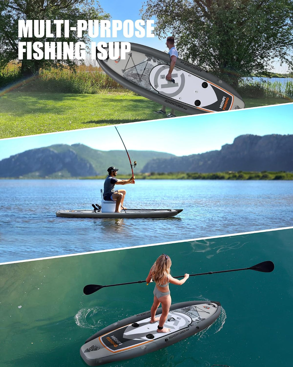 Inflatable Stand Up Paddle Board for Youth and Adults – Wide Sup with Premium Accessories, Blow Up Paddleboard for Surfing, Fishing, Yoga & More
