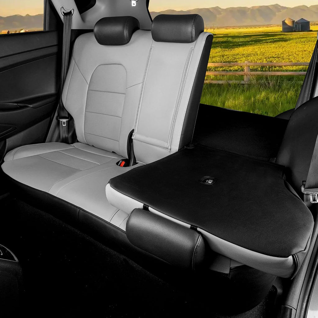 HKZ Custom Seat Covers for Hyundai Tucson SE,SEL,Limited,Value,Ultimate,Sport 2019 2020 2021,5-Seats Full Set,Leather Seat Protector(Black+Grey)