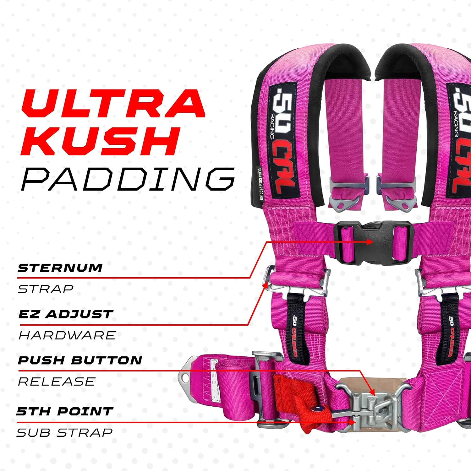 1pc 4 Point Harness for Bucket Seat, Push Release, 10 Color Options, Racing Harness, Race Car, Off Road, UTV, RZR [6008A2]