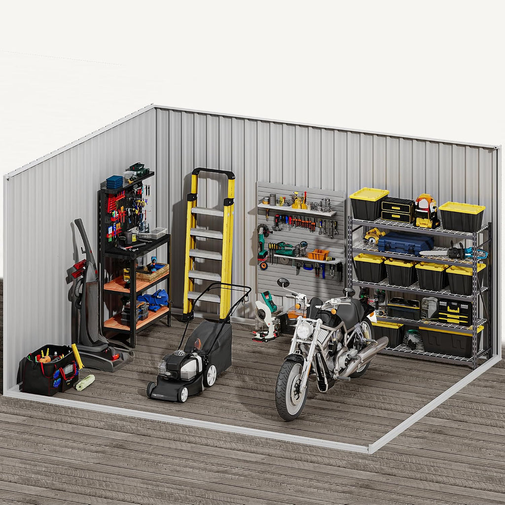 DWVO 10'x8' Large Metal Outdoor Storage Shed, Heavy Duty Tool Storage Sheds for Backyard Patio Lawn - Ideal for Bicycles, Garden Tools, and Lawn Equipment, Easy-to-Assemble, Brown