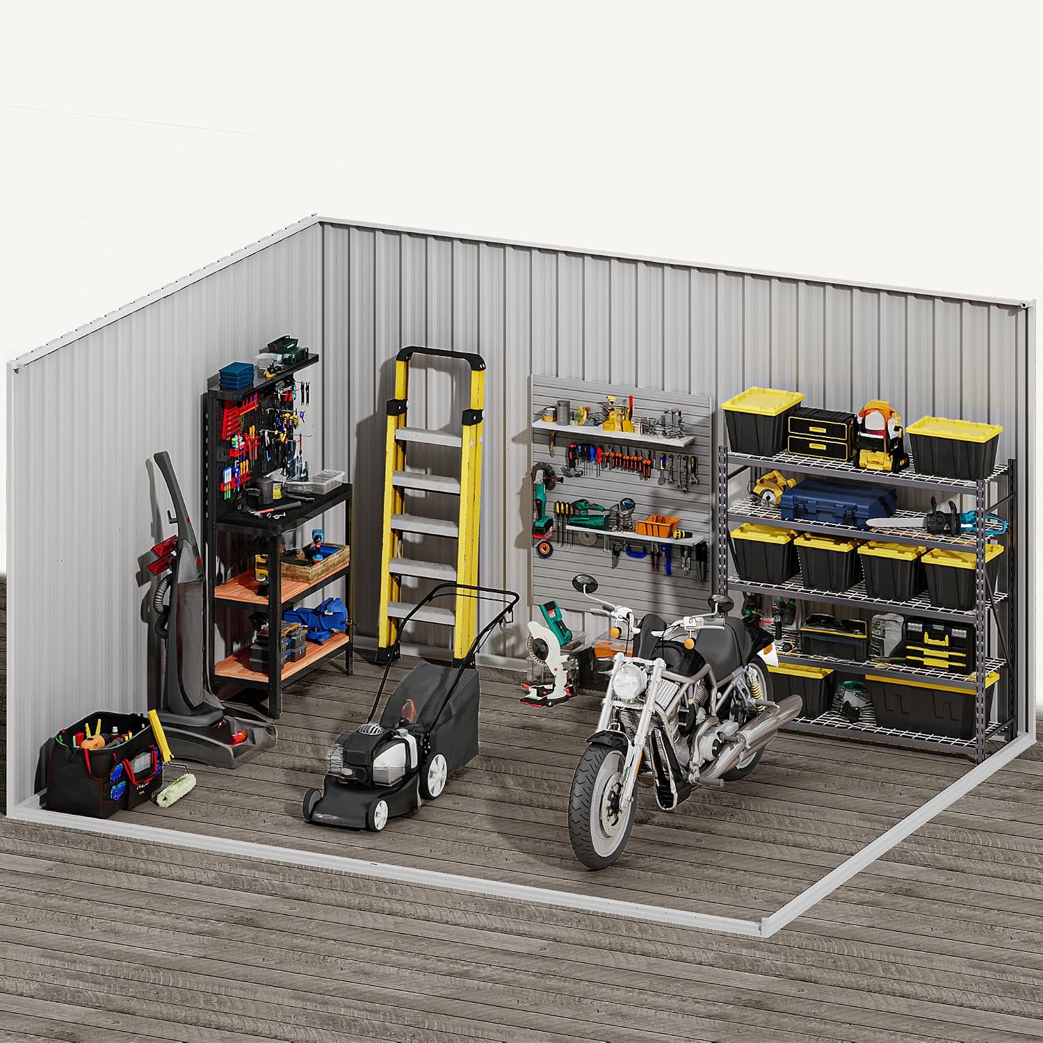 DWVO 10'x8' Large Metal Outdoor Storage Shed, Heavy Duty Tool Storage Sheds for Backyard Patio Lawn - Ideal for Bicycles, Garden Tools, and Lawn Equipment, Easy-to-Assemble, Brown