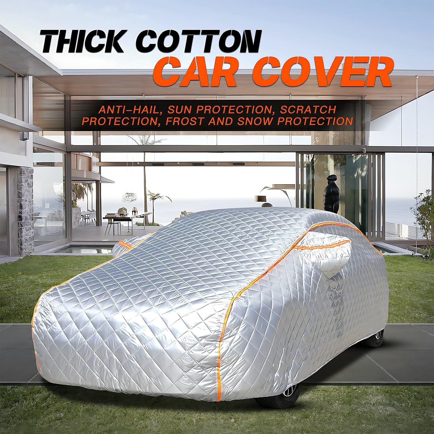 Hail Protector Car Cover Custom Fit for Ford Edge SEL 2023-2025, Hail car Cover with Cotton, Windproof Rain Snow Protection, with Zipper Door and Reflective Strips XXX