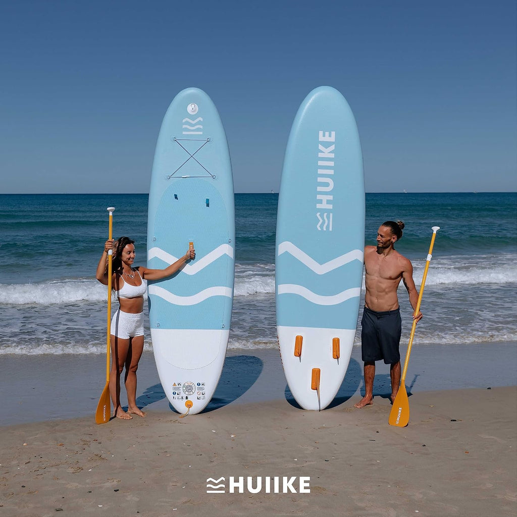 HUIIKE Inflatable Paddle Board for Adults with Accessories Included, Oar, Fins, Pump. Stand Up Paddleboard Great Stability and Resistance. 10' x 33' x 5.9', Maximum Load 286 lb