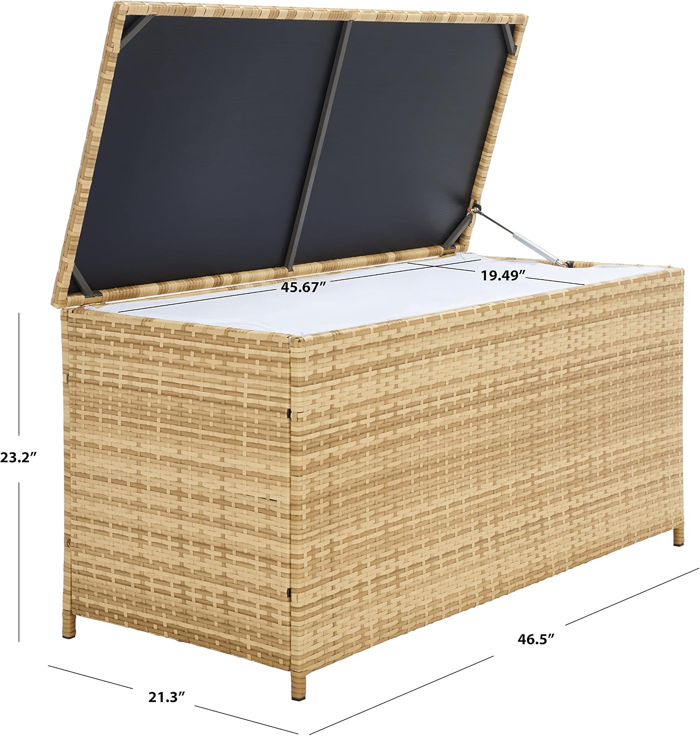 SAFAVIEH Outdoor Collection Oliveira Natural/White Cushion Box