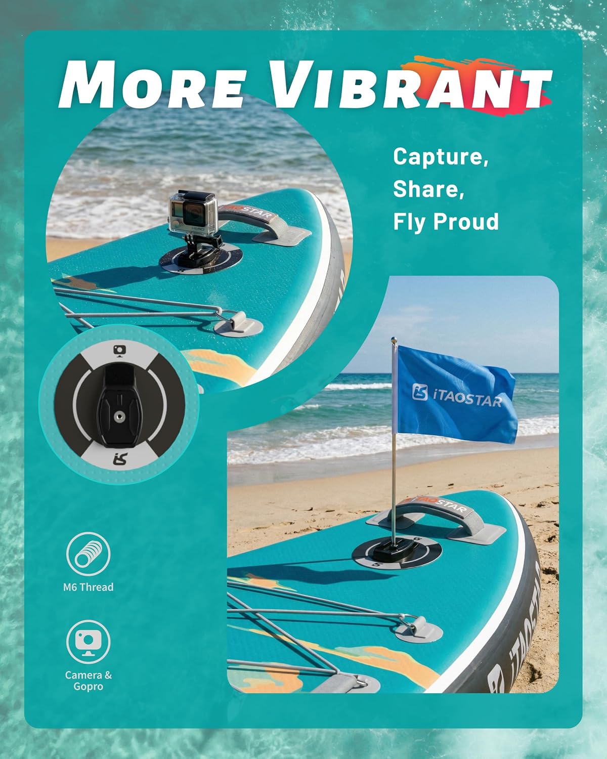 iTAOSTAR Novelty 11'6' x 35' Extra Wide SUP for Enhanced Stability - Inflatable Stand Up Paddle Board - Premium Paddle Board Kit for Adults & Youth - All Skill Levels - Includes SUP Accessories