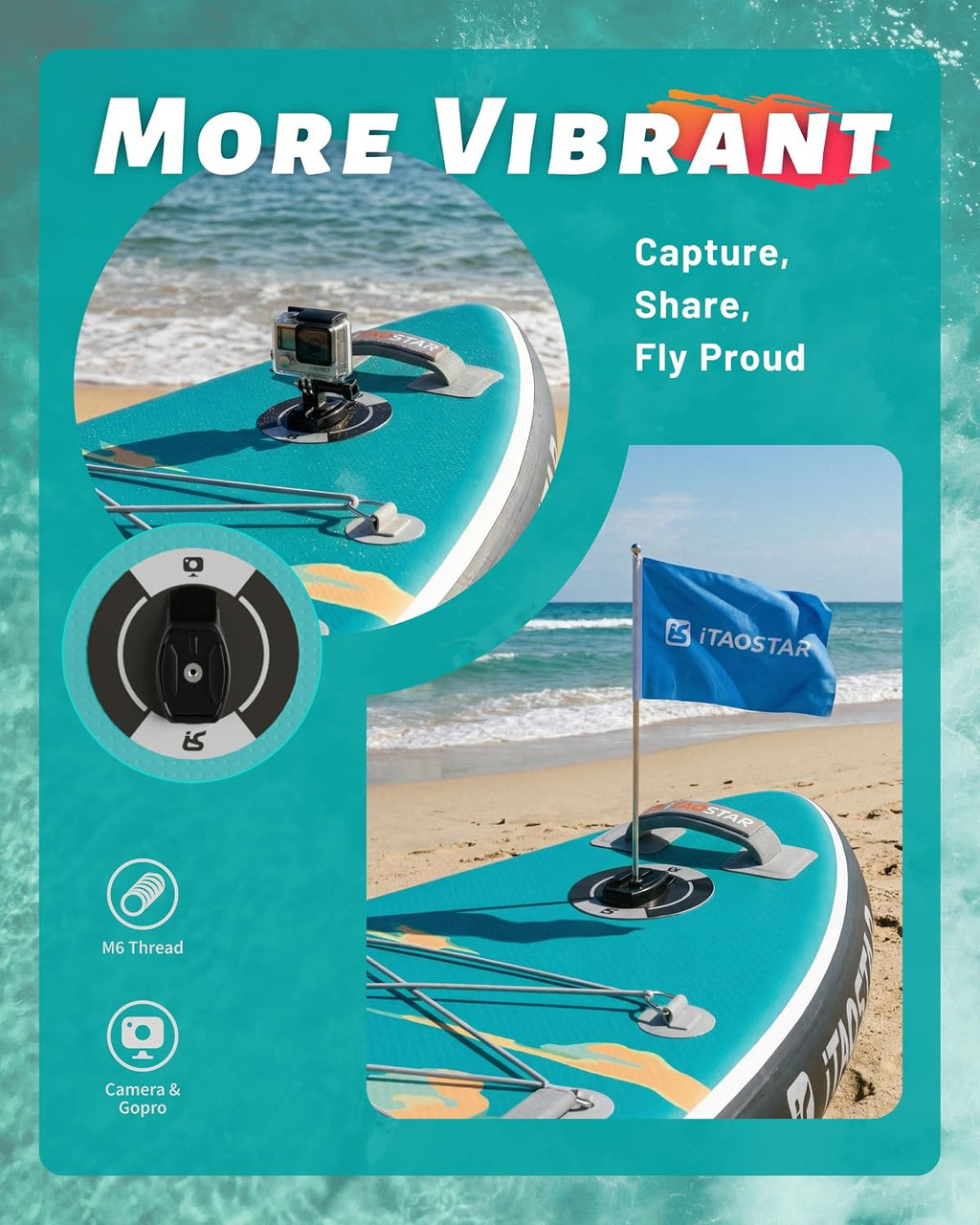 iTAOSTAR Novelty 11'6' x 35' Extra Wide SUP for Enhanced Stability - Inflatable Stand Up Paddle Board - Premium Paddle Board Kit for Adults & Youth - All Skill Levels - Includes SUP Accessories
