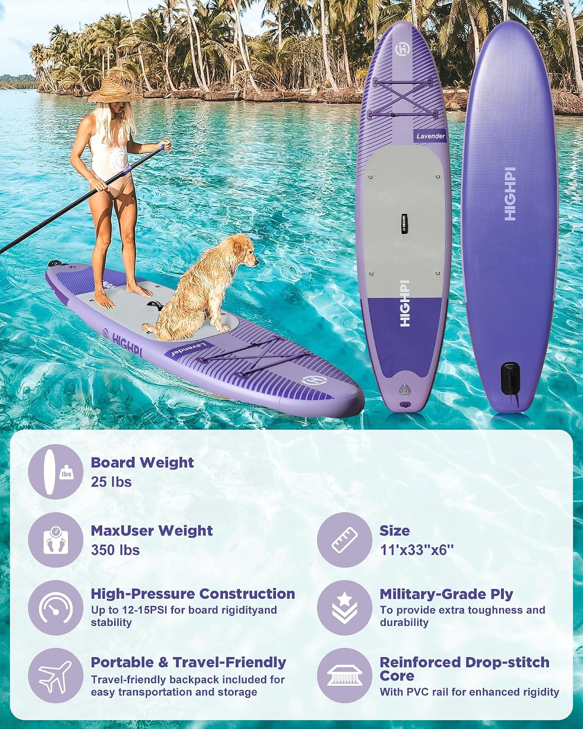 Inflatable Stand Up Paddle Board for Youth and Adults – Wide Sup with Premium Accessories, Blow Up Paddleboard for Surfing, Fishing, Yoga & More