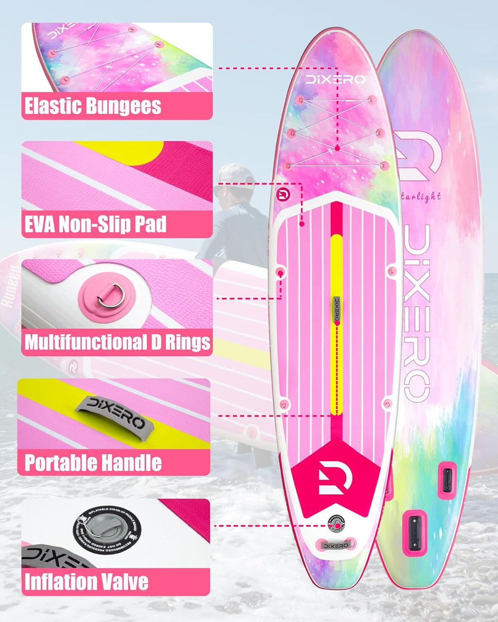 Inflatable Stand Up Paddle Board with SUP Accessories, 11'*33' Inflatable Paddle Boards for Adults & Youth of All Skill Levels