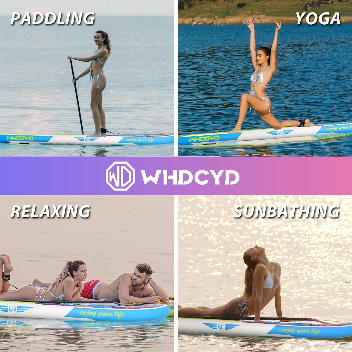 Inflatable Stand Up Paddle Board 11' × 33' × 6', Yoga Board with Durable SUP Accessories for Adults & Youth, Versatile Paddle Board