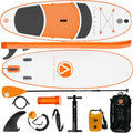 Crew Axel Inflatable Paddle Board 10'33'6' Extra Wide & Lightweight (18lb) Paddle Board – Premium SUP Set Includes 2 Bags, Floating Paddle, Camera Mount, 3 Fins, Dual Pump Kit