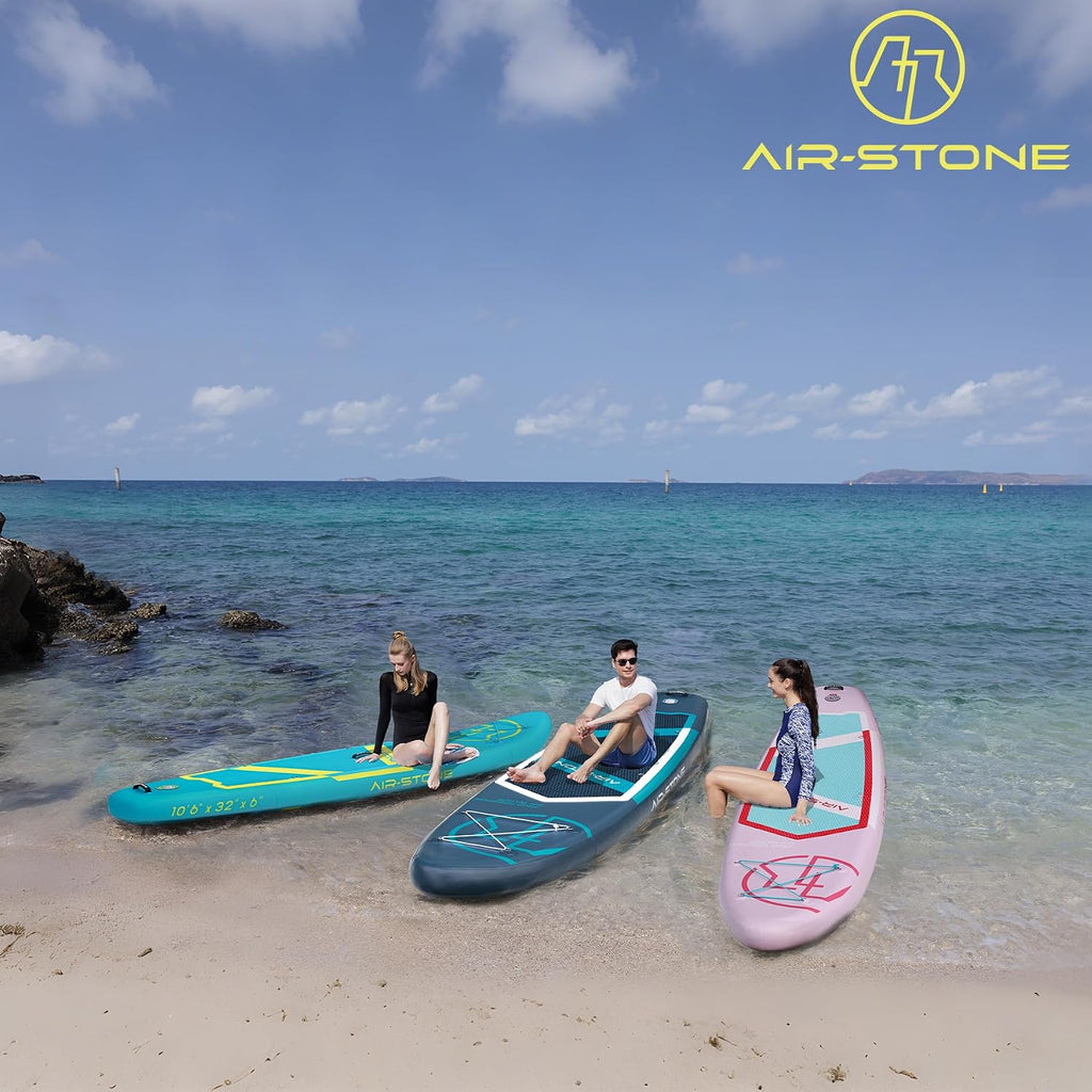 AIR-STONE 10'6' 450 lb Capacity，Inflatable Stand Up Paddle Board with sup Accessories Including Backpack, Repairing Kits, Non-Slip Deck, Leash, 3 Fins, Paddle and Hand Pump