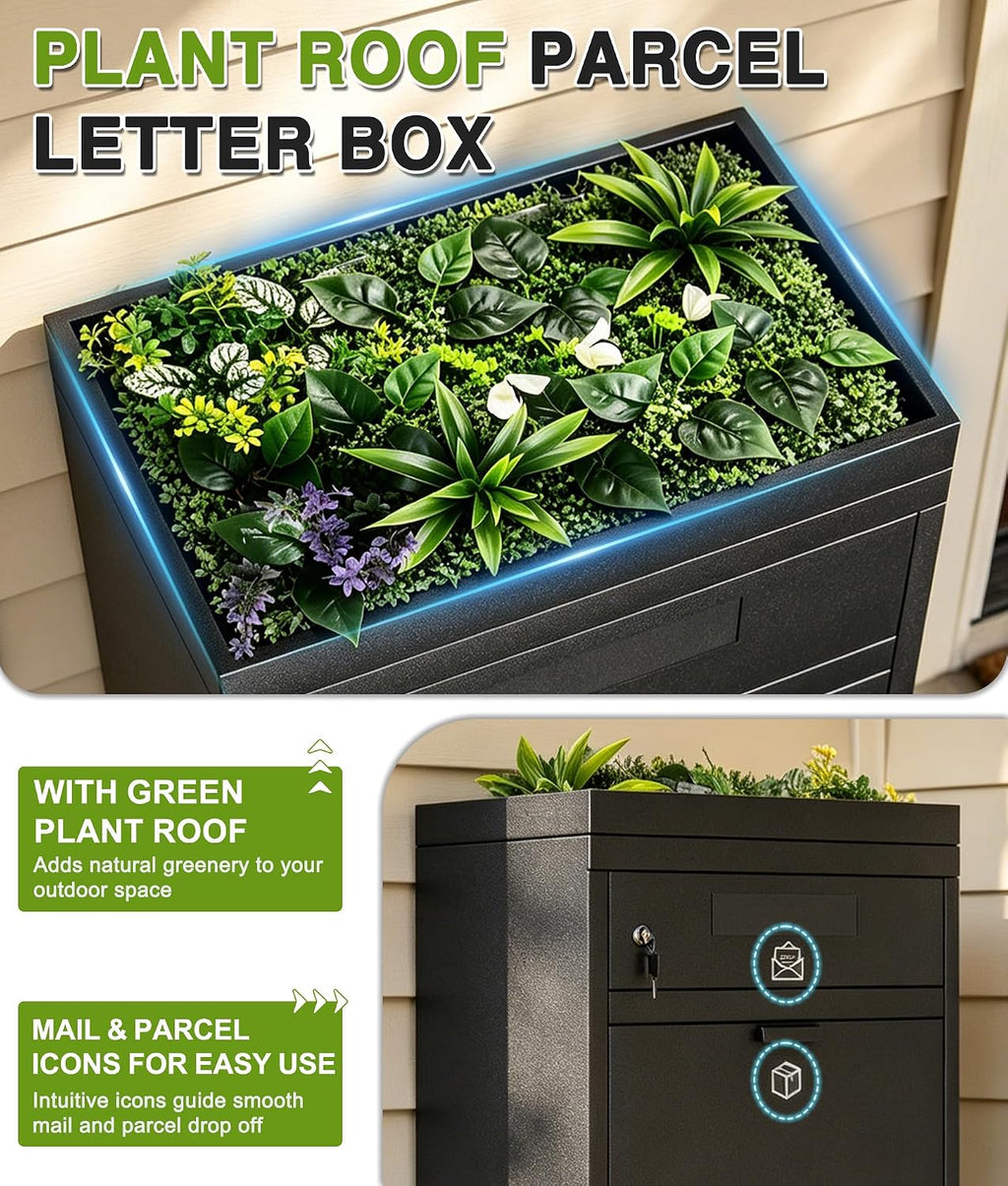 Package Delivery Boxes for Outside, Extra Large Parcel Drop Boxes with Secure Storage, Anti-Theft Galvanized Steel,Waterproof Package Delivery Box for Outdoor Porch (24''L x 18''W x 16''H)