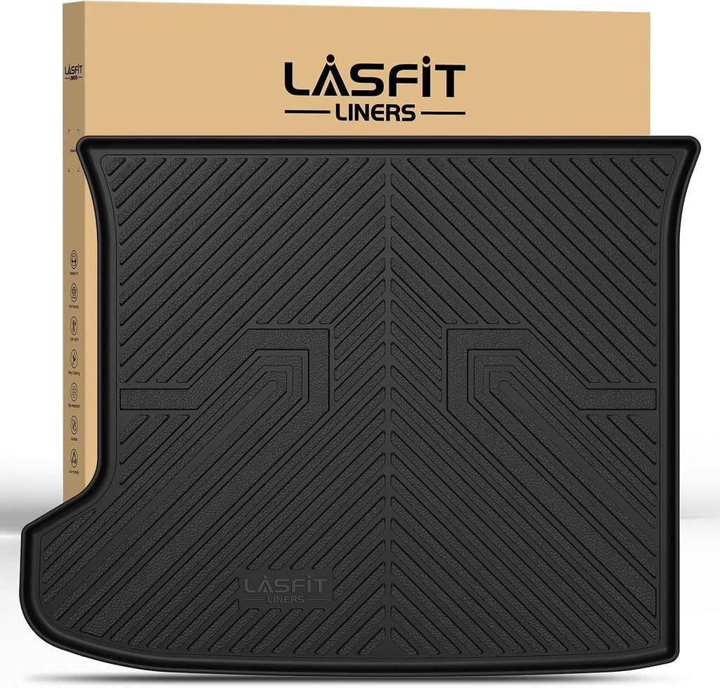 LASFIT Cargo Mat for Kia EV6 2024 2023 2022, All Weather TPE Custom Fit Easy Clean Car Trunk Mat for Kia EV6 2022-2024 Cargo Liner, Black