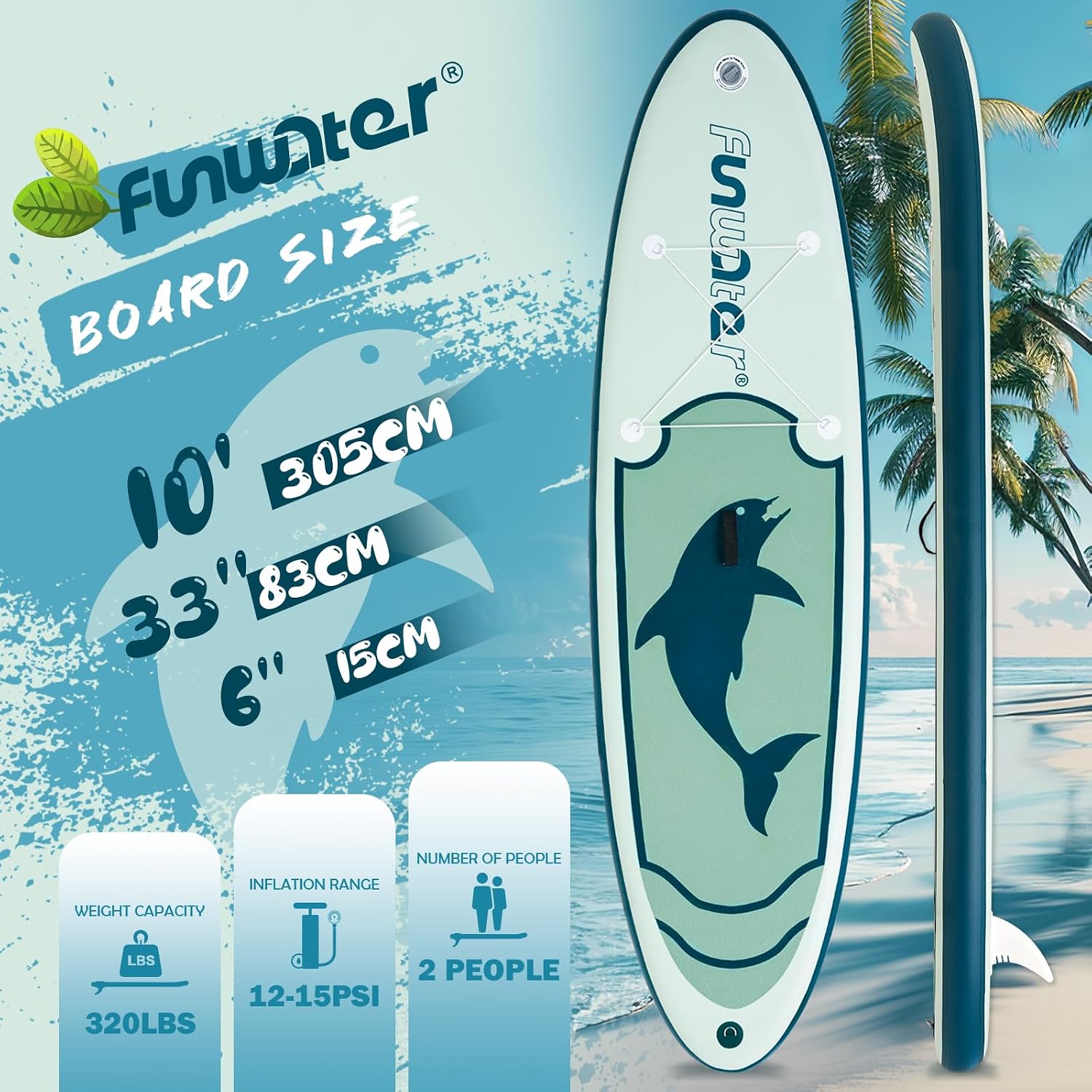 FunWater Inflatable Stand Up Paddle Board 10'6'/11'/11'6' Paddle Board for Adults & Youth, Paddleboards Inflatable with Premium SUP Accessories, Wide Stable, Non-Slip Comfort Deck