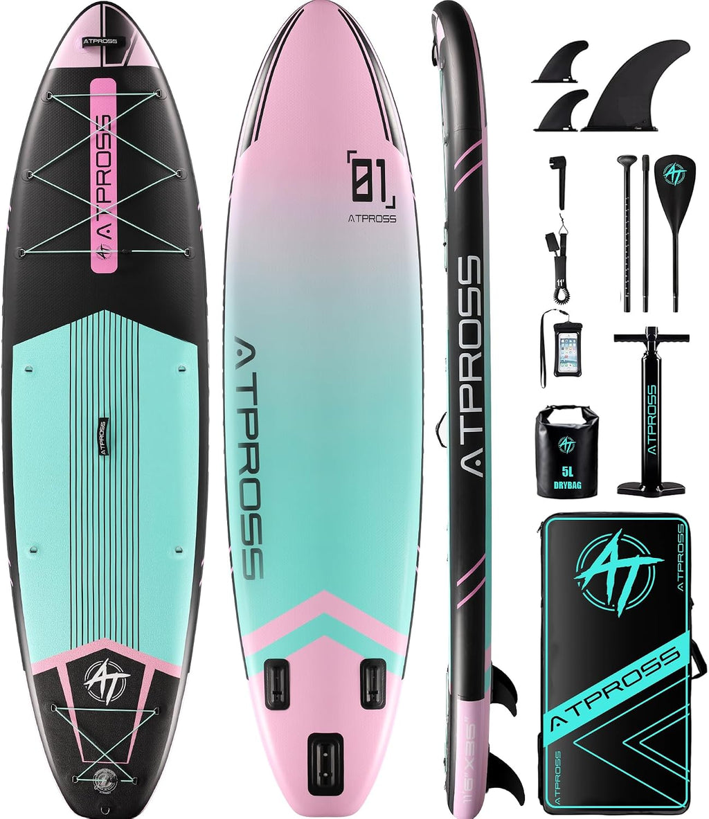 11'6'x35' Inflatable Paddle Board, 450lbs Extra Wide Stand Up Paddleboard for Adults with Premium SUP Accessories Kit & Backpack, Blow Up Kayak Non-Slip Stable Deck Boat for Yoga Fishing Surf