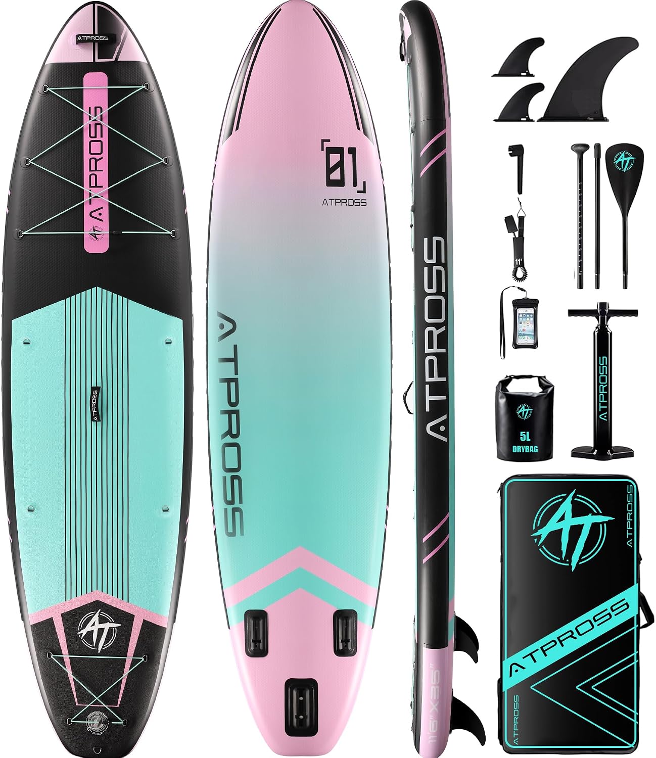 11'6'x35' Inflatable Paddle Board, 450lbs Extra Wide Stand Up Paddleboard for Adults with Premium SUP Accessories Kit & Backpack, Blow Up Kayak Non-Slip Stable Deck Boat for Yoga Fishing Surf