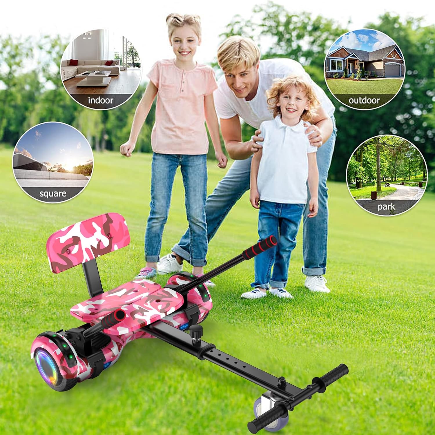 LIEAGLE Hoverboard, 6.5' Self Balancing Scooter Hover Board with Bluetooth Wheels LED Lights for Kids Adults
