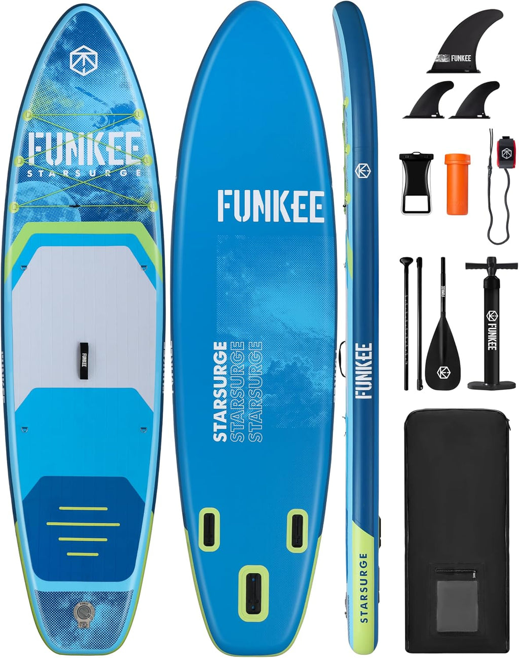 11'×34'×6' Extra Wide Inflatable Stand Up Paddle Board, Sup Board with Removable Fins, Backpack, Floating Paddle, Safety Leash, Floating Phone Case for Adults & Youth of All Skill Levels