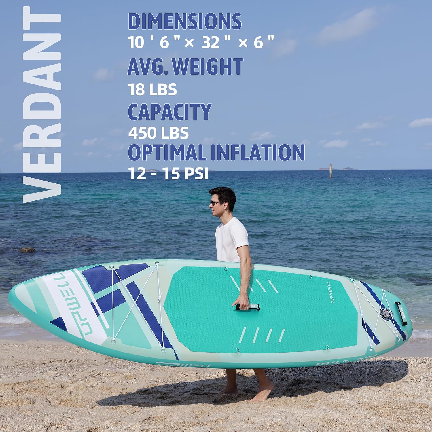 UPWELL 11'6'/11'2'/11'/10'8'/10'6'/10'2' Inflatable Stand Up Paddle Board with sup Accessories Including Backpack, Repairing Kits, Non-Slip Deck, Leash, 3 Fins, Paddle and Hand Pump
