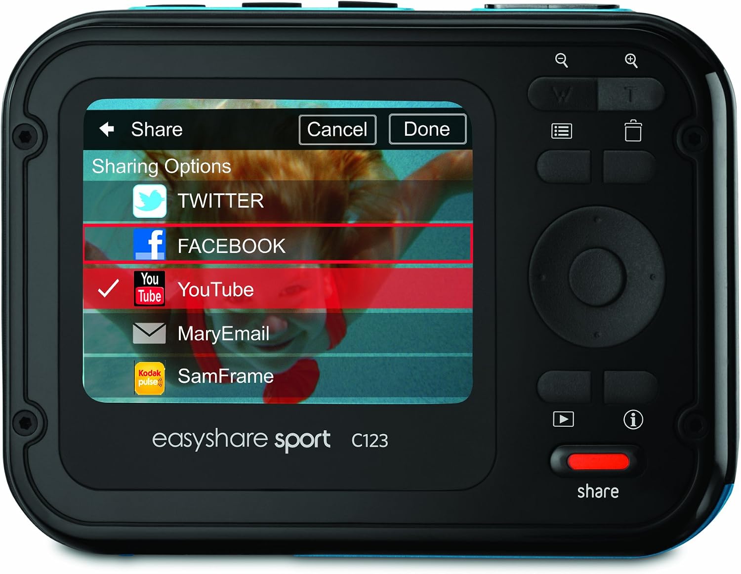 Kodak EasyShare Sport C123 12 MP Waterproof Digital Camera (Blue)