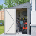 YOPTO 4×7 FT Outdoor Metal Storage Shed,Heavy-Duty Lean to Storage Shed with Lockable Door and Reinforced Beams,All Weather Waterproof Storage House W/2 Air Vents,for Backyard,Patio,Lawn,Dark Gray