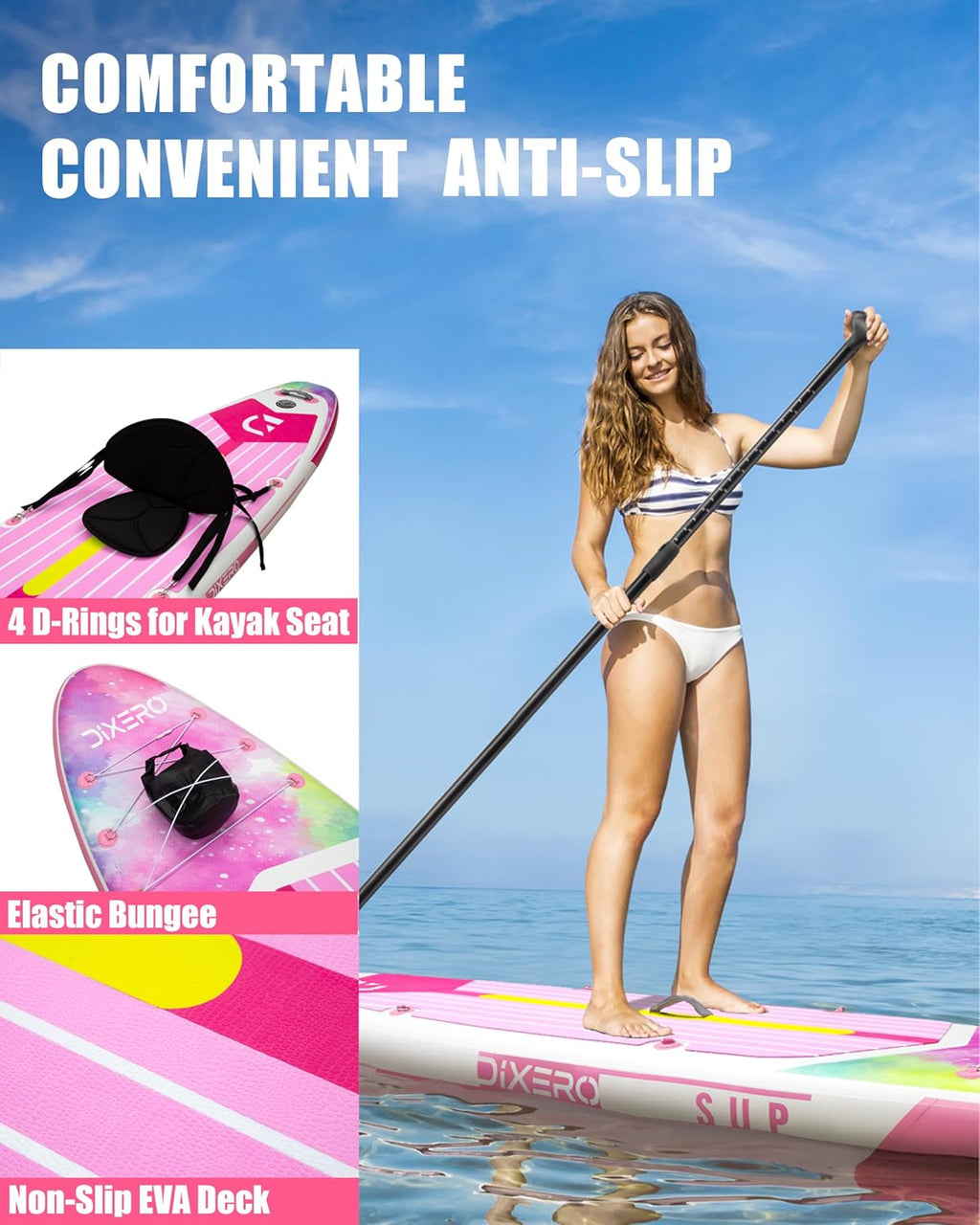 Inflatable Stand Up Paddle Board with SUP Accessories, 11'*33' Inflatable Paddle Boards for Adults & Youth of All Skill Levels