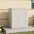 UDPATIO Resin Outdoor Storage Cabinet with Lockable Doors, 30' W x 20' D x 35' H Dark Grey Garage Cabinet,Small Shed for Organized Storage in Patio, Garage and Kitchen，, Grey