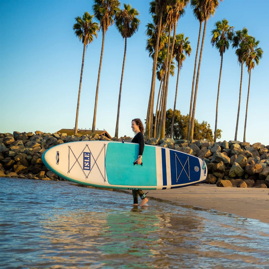ISLE Megalodon Inflatable Stand Up Paddle Board & iSUP Bundle Accessory Pack - Up to 1,050 lbs Capacity — Durable, Lightweight, Stable — 12' L x 45' W x 8' OR 15' L x 56' W x 8'