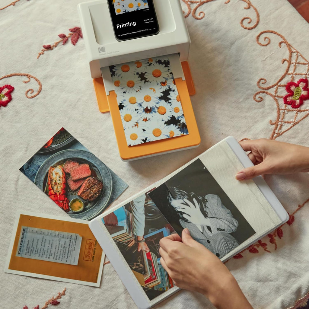 KODAK Dock Plus 4x6'' Photo Printer, 50 Sheets, Docking & Bluetooth Smartphone Printer for iPhone & Android, Instant Color Prints, 4PASS Dye Sublimation