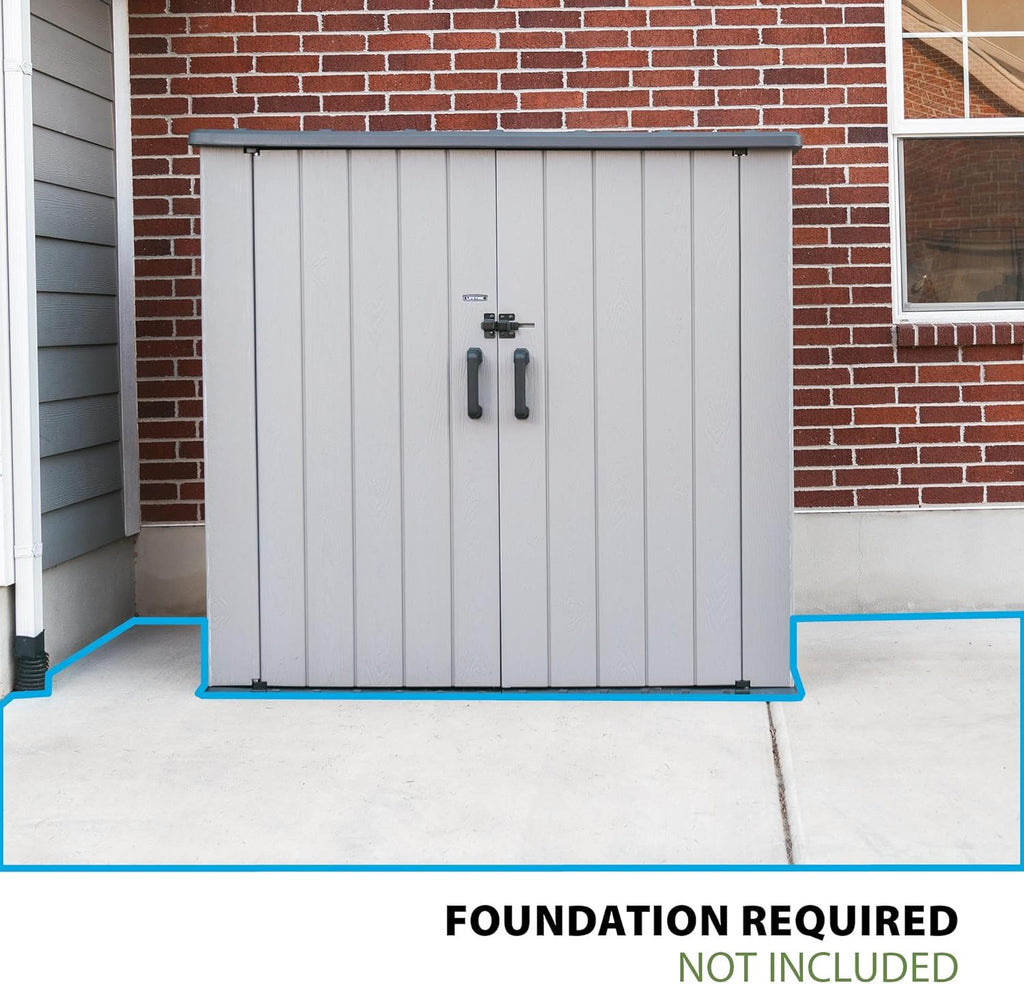 Lifetime Outdoor Utility Storage Shed with Double Wall Steel-Reinforced Construction, 6.3 x 3.6 FT