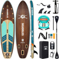 11' Inflatable Stand Up Paddle Board – Extra Wide SUP for Adults & Kids of All Skill Levels, Stable Paddleboard with Pump, Fins, Backpack, Accessories & Waterproof Phone Pouch