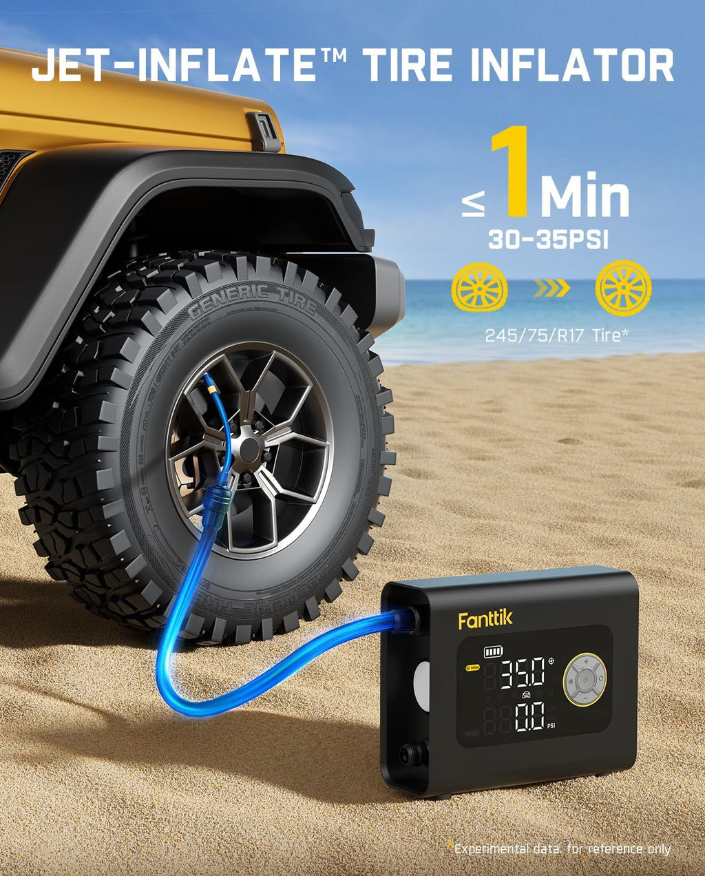Fanttik X9 Cross 4X Portable Tire Inflator, Paddle Board Pump | Max 75PSI with Auto-Off, Deflation | Air Pump with Light and Power Bank | Fastlink for SUP, Car, Motorcycle, Board, Kayak, Tent etc.
