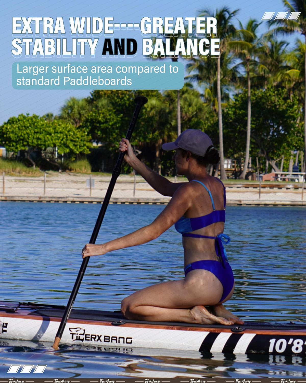 TIGERXBANG Paddle Board, 10.8' Stand Up Paddle Board with Premium Complete Inflatable SUP Accessories, Extra Wide Paddleboards for Adults & Kids-Pandora Collection