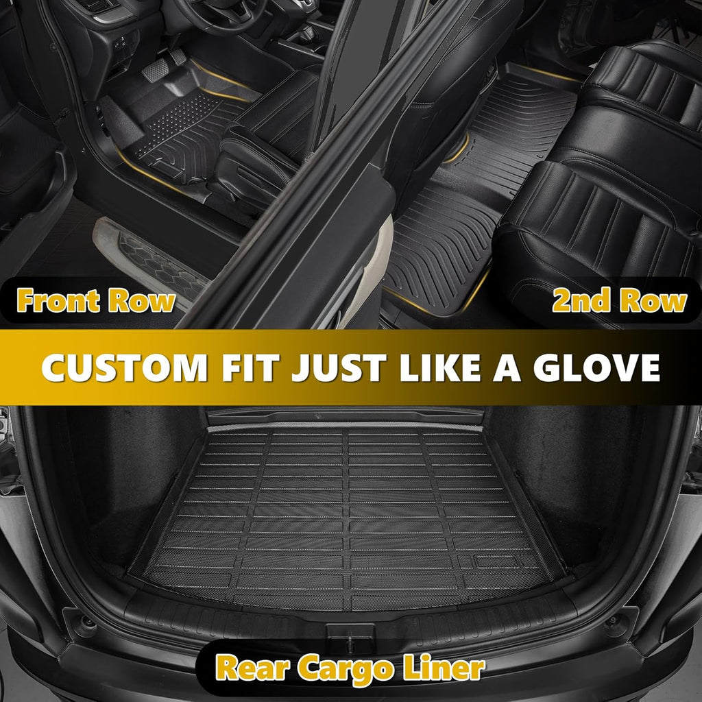 GINOWY-Floor Mats & Cargo Liner for Mazda CX9 2007-2015, All Weather Car Floor Mat Custom Fit for Mazda CX-9 Accessories Car Mats Cargo Liners Trunk Mat