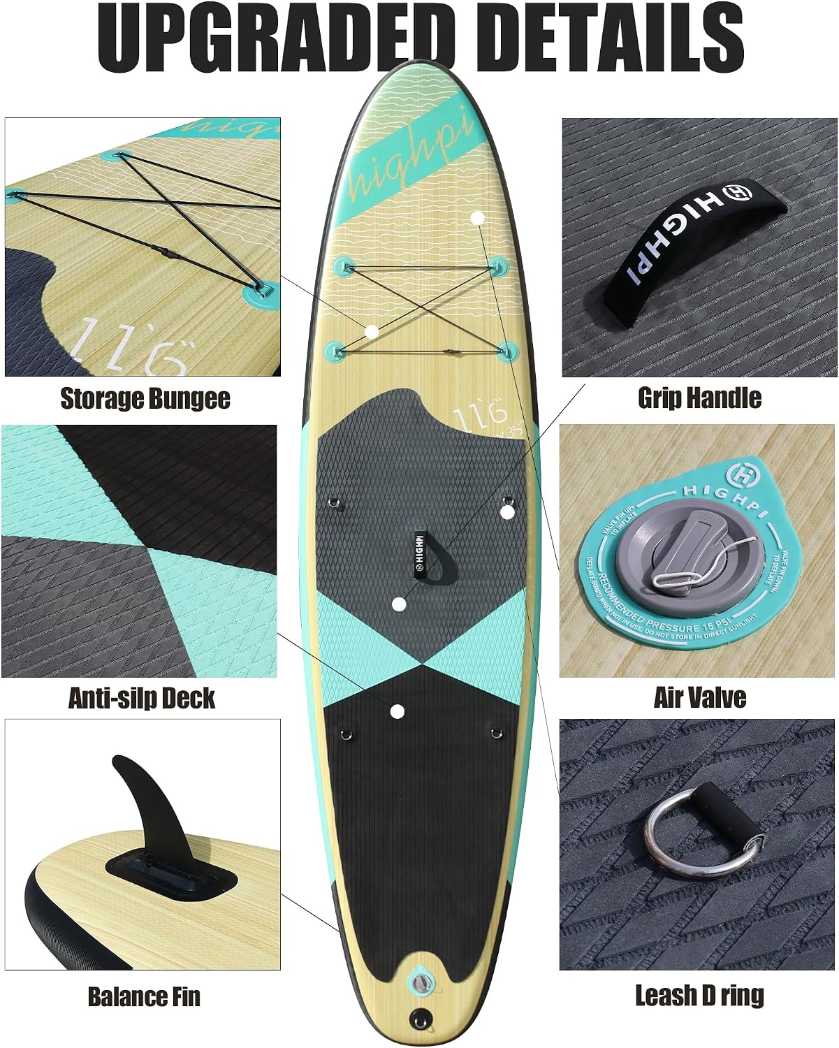 Inflatable Stand Up Paddle Board for Youth and Adults – Wide Sup with Premium Accessories, Blow Up Paddleboard for Surfing, Fishing, Yoga & More