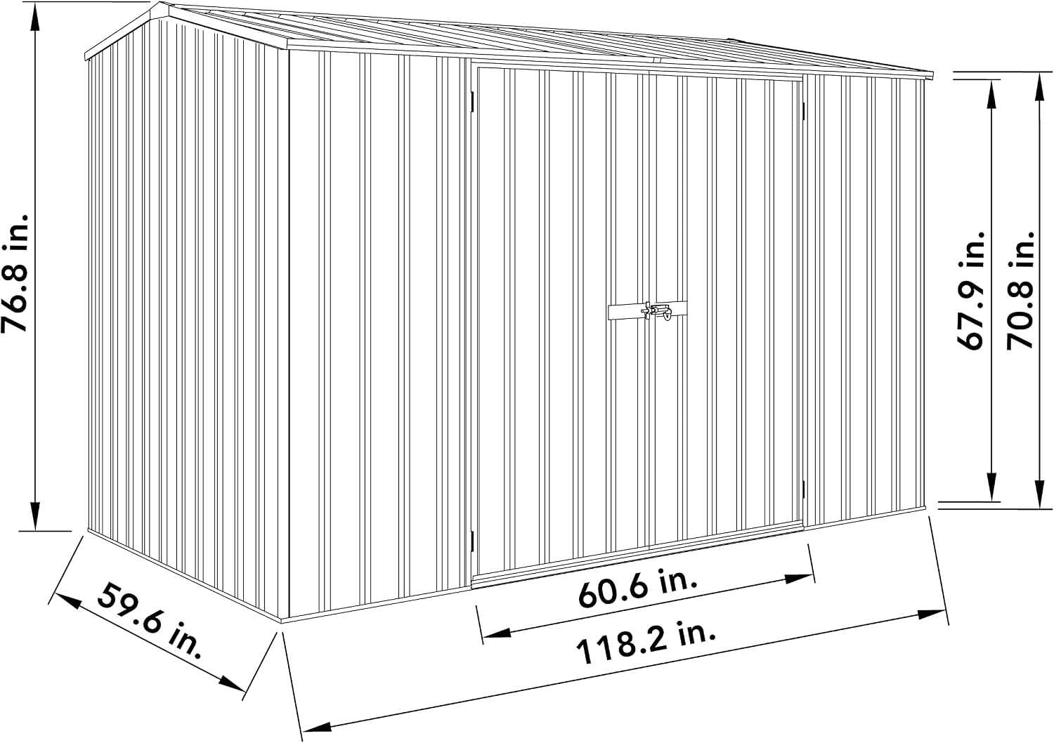 Absco Premier Storage Sheds, 10'x5' Metal Garage, DIY Backyard Shed, Utility Tool Storage, Weather & Wind Resistant Aluminum Panels & Steel Frame, Maintenance-Free, 12 Year Warranty, Monument Gray