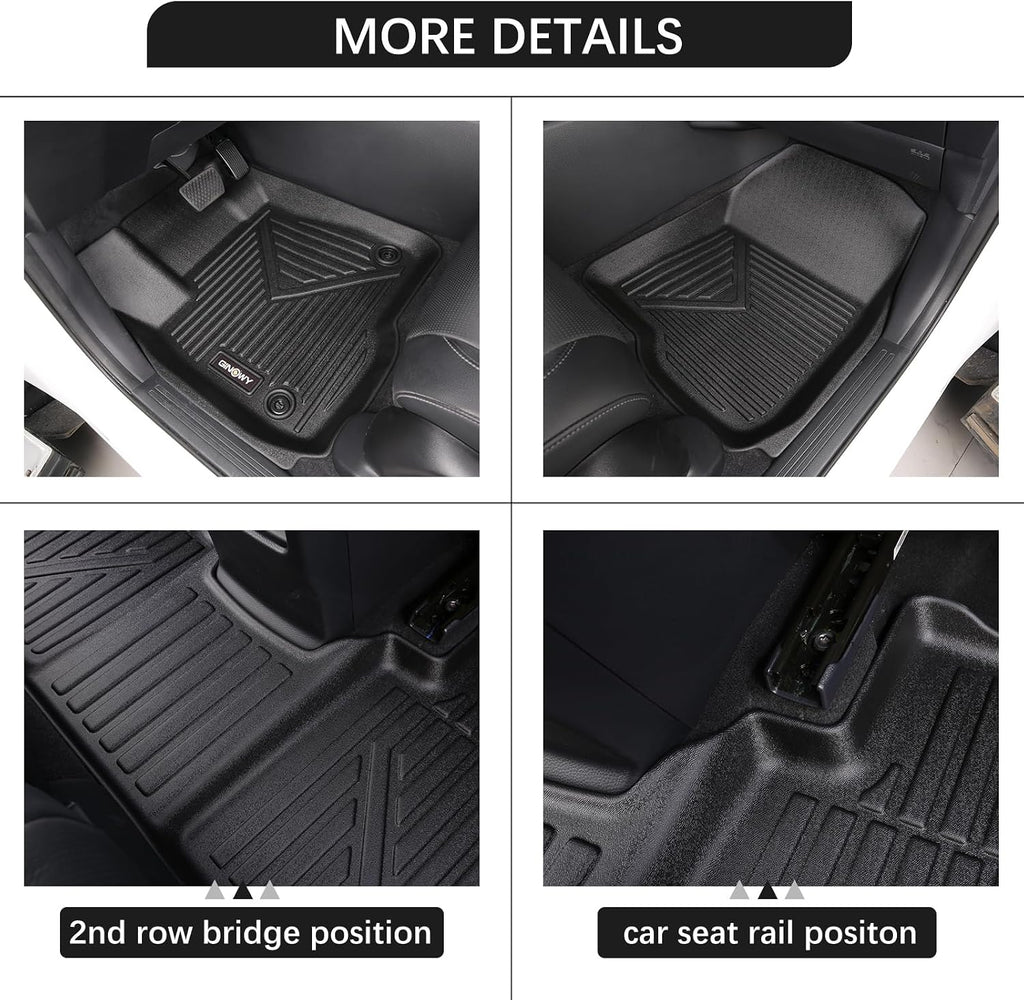 GINOWY-Floor Mats & Cargo Liner for Chevrolet/Chevy Trailblazer 2021-2026 FWD LS丨LT丨ACTIV丨RS (Cargo in Upper Deck Position), Trailblazer All Weather Car Floor Mat, Trailblazer Car Accessories Mats