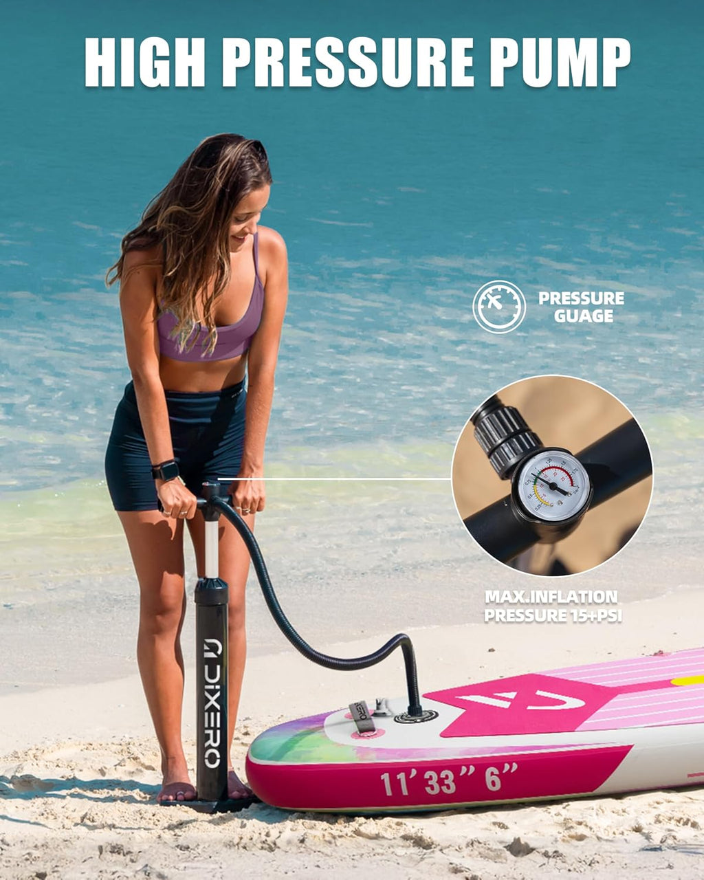 Inflatable Stand Up Paddle Board with SUP Accessories, 11'*33' Inflatable Paddle Boards for Adults & Youth of All Skill Levels