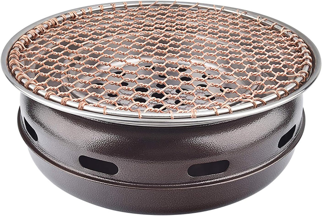 BBQ Barbeque Barbecue Grill, BBQ, Korean Smokeless Household Charcoal Grill, Galvanized Sheet Barbecue Stove, 100% Maifan Stone, 9 Styles (Color : F)
