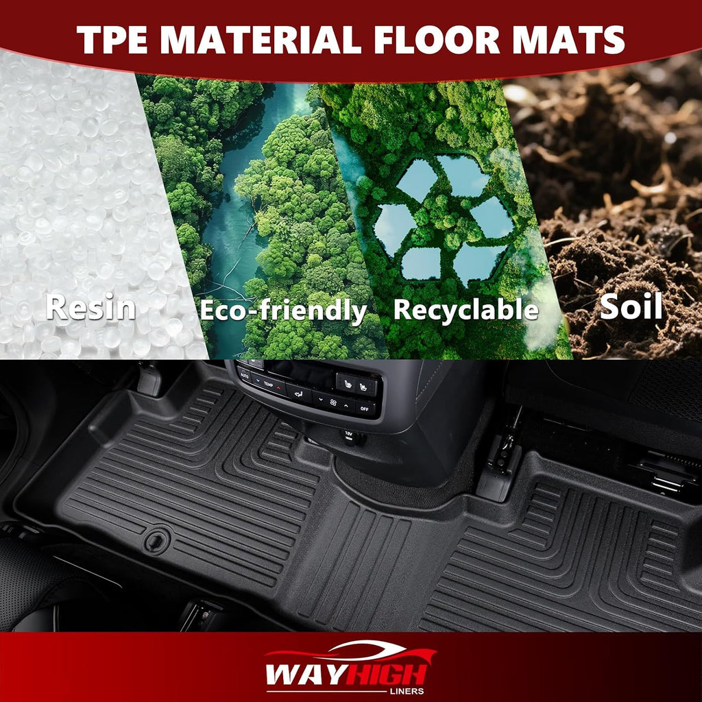Wayhigh® Floor Mats & Cargo Liner for 2020-2026 Hyundai Sonata/Sonata Hybrid or 2021-2026 Kia K5 (Only FWD Models), All Weather TPE Waterproof Heavy Duty, Floor Mats Custom Fit for Sonata Accessories