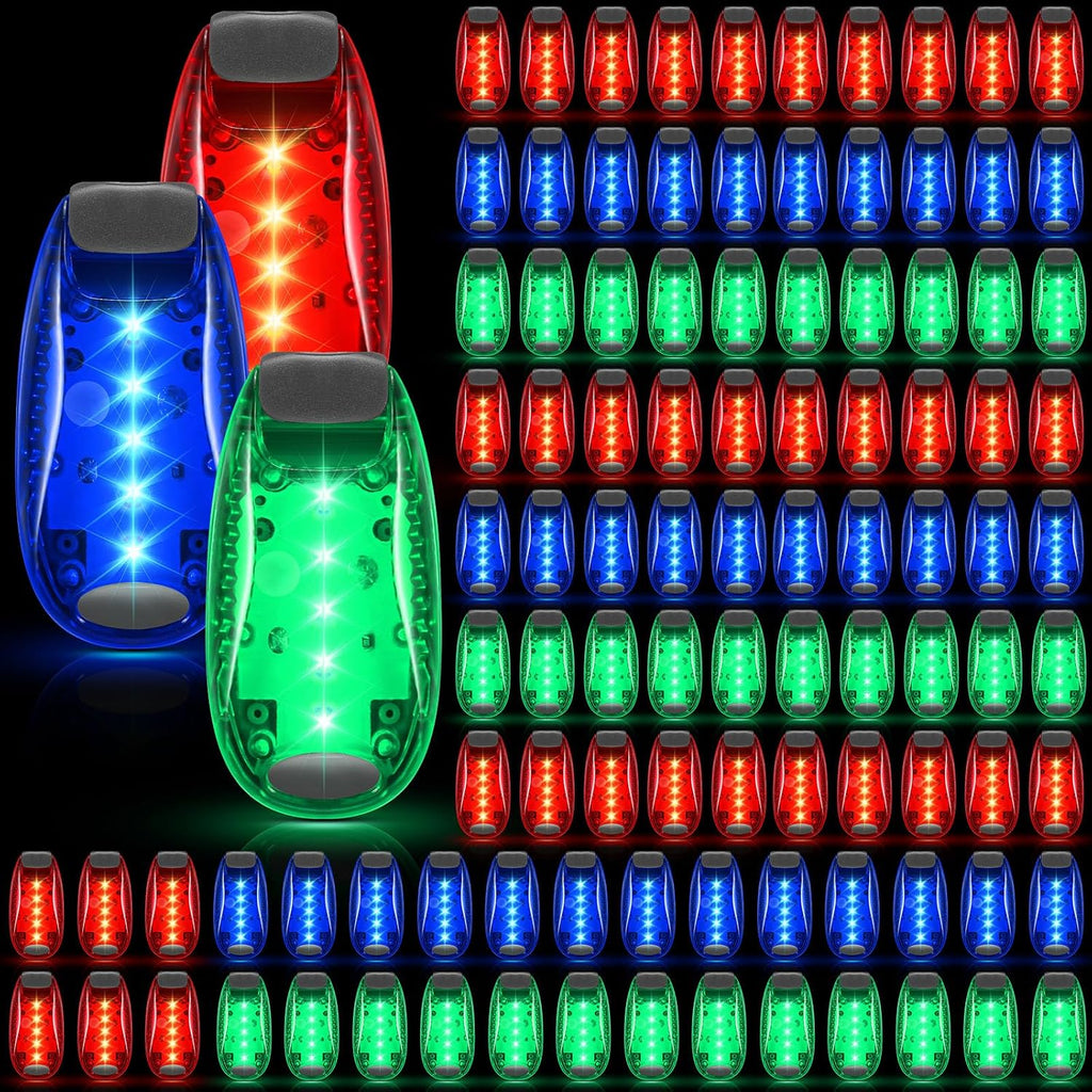 Copkim 30/60/100 Pcs LED Running Light Nighttime High Visibility Accessories Safety Clip on Flashing Strobe Light for Runner, Dog, Bike,Bicycle Tail Helmet Reflective Lamp