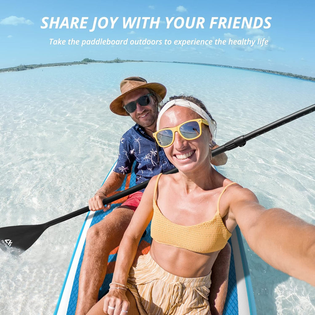 AKASO Inflatable Stand-Up Paddleboard, Yoga SUP with Backpack, Non-Slip Deck, Waterproof Bag, Leash, Floating Paddle and Hand Pump