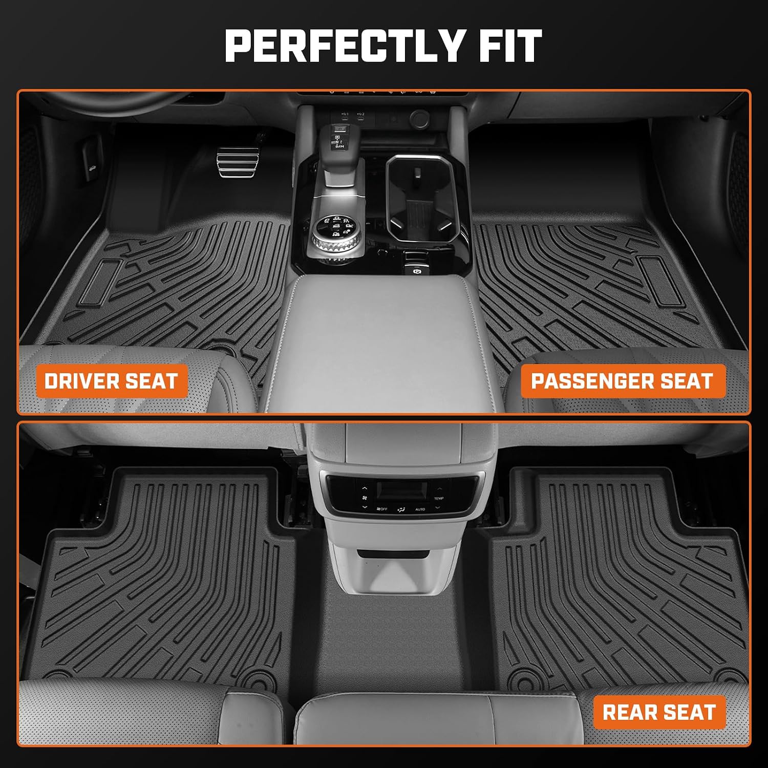 Mixsuper Floor Mat & Cargo Liner for Jeep Compass 2017-2026(Fit New Body Style 2nd Generation)All Weather TPE Floor mat with Backrest and Door Sill Guards Compass Accessories,Anti-Slip Floor Mat Black