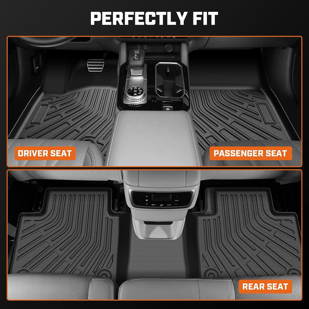 Mixsuper Floor Mat & Cargo Liner for GMC Terrain/Chevrolet Chevy Equinox 2018-2024(Not for EV),All Weather TPE Floor mat with Backrest and Door Sill Guards Equinox/Terrain Accessories,Anti-Slip Black
