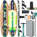 ZLX Inflatable Stand Up Paddle Board, 10'6' SUP Non-Slip Stable Deck Pad, Unique Center Fin, Premium Accessories, Paddleboard for Adults, Beginners, All Skill Levels