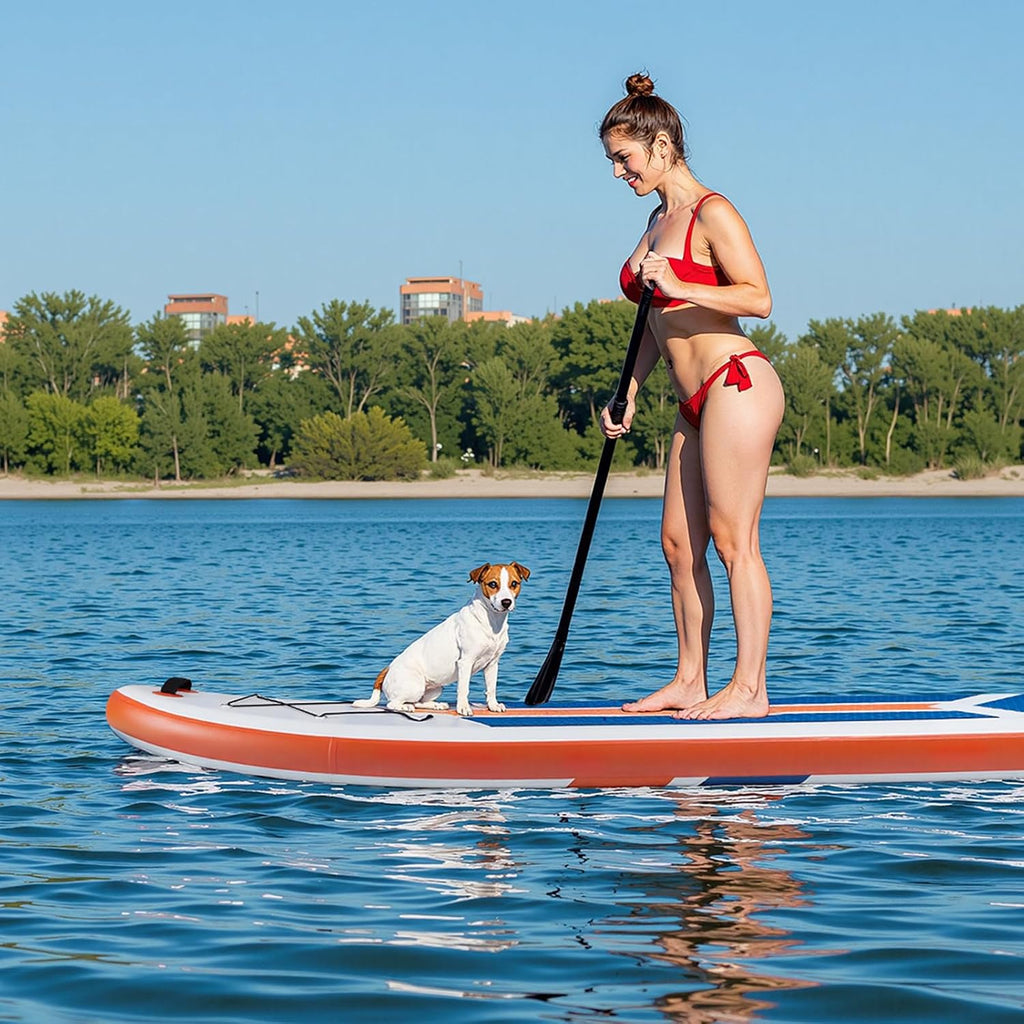 Sweetcrispy Inflatable Stand Up Paddle Board with Premium SUP Paddleboard Accessories,2-in-1 Paddle,Wide Stable Design,Non-Slip Comfort Deck for Adults & Youth of All Skill Levels
